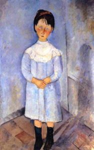 Petite fille en bleu par Modigliani