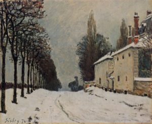 Neige sur la route d'Alfred Sisley