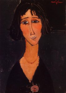 Jeune femme à la rose par Amedeo Modigliani