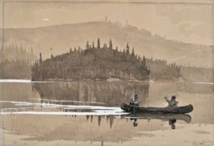 Deux hommes en canöe par Winslow Homer