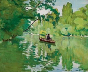 La Varenne, bords de Marne, pêcheurs en barque par Albert Marquet