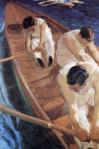 In the rowing boat de Joaquín Sorolla y Bastida