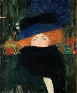 Dame avec chapeau et boa de plumes de Gustav Klimt
