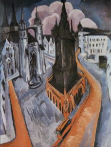 La tour rouge à Halle d'Ernst Kirchner