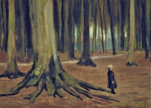 Fille dans un bois par Vincent van Gogh
