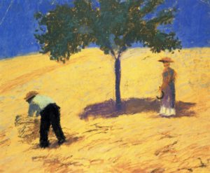 Arbre dans le champ de maïs d'August Macke