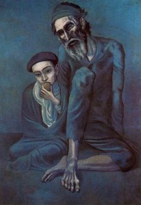 Homme aveugle et un jeune garçon de Pablo Picasso