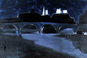 Le pont des Arts, Paris la nuit par Nicolas de Staël