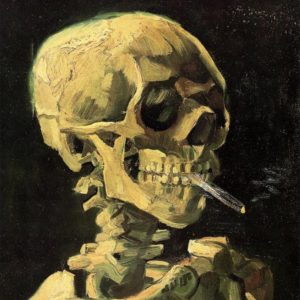 Crâne avec une cigarette allumée par Vincent van Gogh