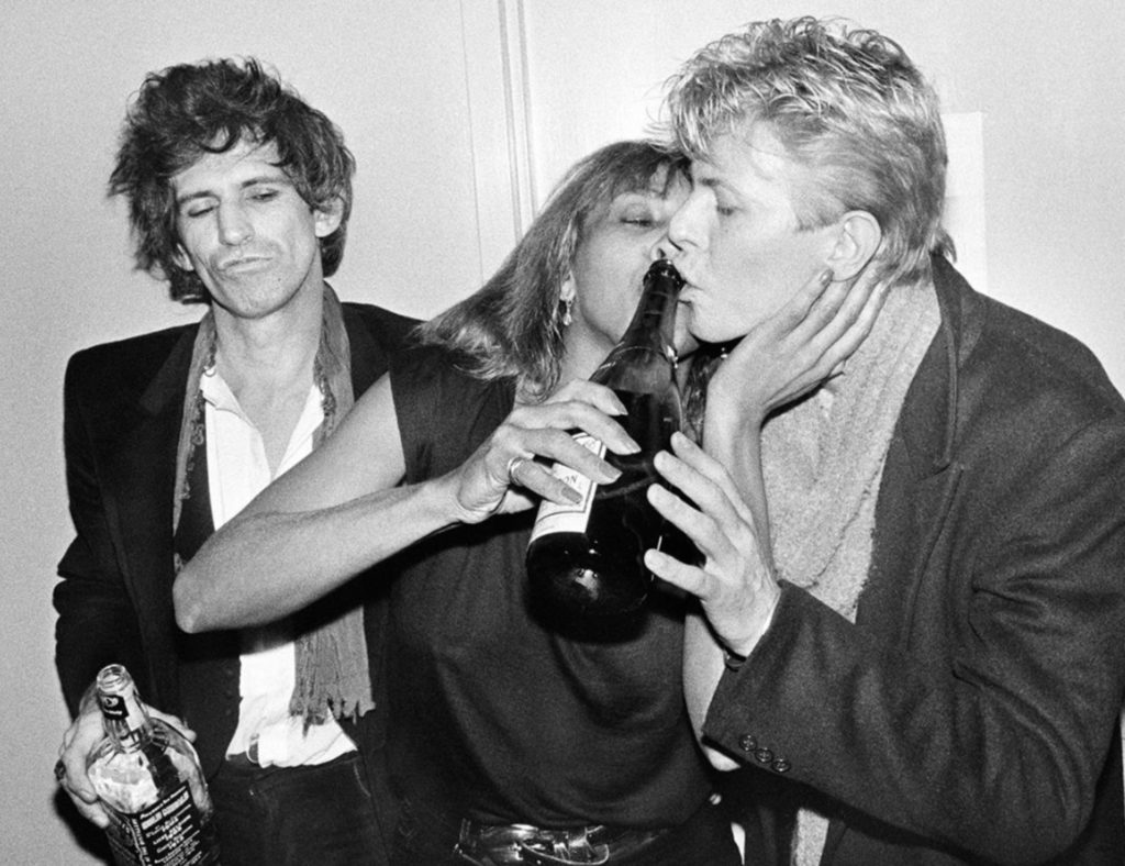 Keith Richards, Tina Turner et David Bowie au Ritz, New York (1983) par Bob Gruen