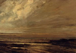 La plage à Trouville par Gustave Courbet