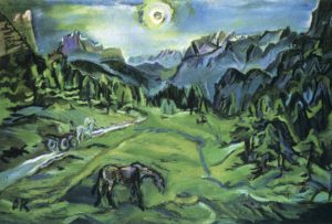 Paysage des Dolomites par Oskar Kokoschka