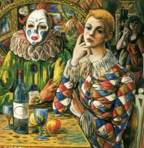 Harlequin et clown par Zabaleta