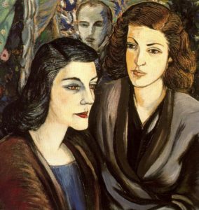 Deux femmes et autoportrait par Rafael Zabaleta