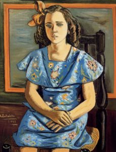 Portrait d’une fille assise par Zabaleta