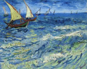 Bateaux de pêche en mer (1888) par van Gogh