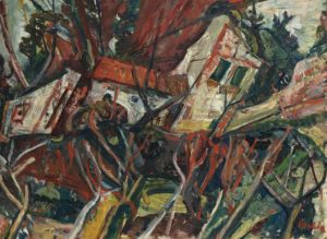 Paysage aux toits rouges par Chaïm Soutine