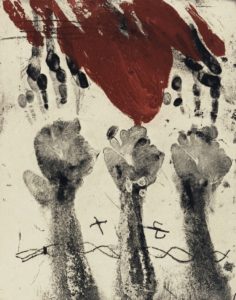 Les mains par Antoni Tàpies