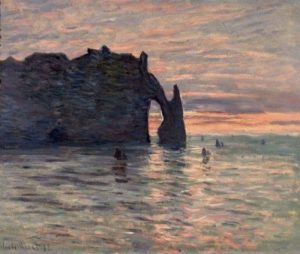 Coucher de soleil à Etretat de Monet