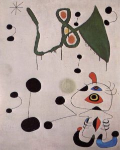 Femme et oiseau dans la nuit de Joan Miró