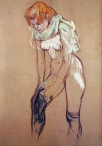 Femme mettant son bas de Toulouse-Lautrec
