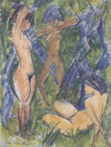 Trois nus féminins par Otto Mueller