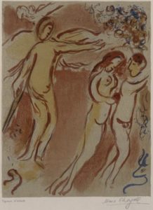 Adam et Ève expulsés du Paradis par Marc Chagall