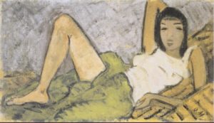 Fille couchée par Otto Mueller