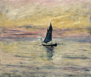 Le voilier, l’effet du soir de Claude Monet