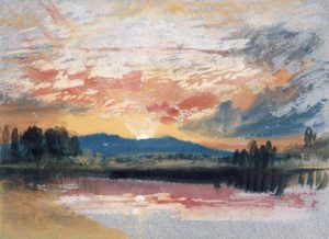 Coucher de soleil sur Petworth Park de William Turner