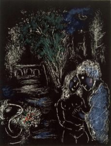 Un arbre vert avec des amoureux de Marc Chagall