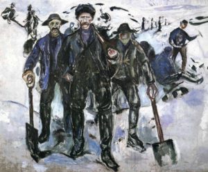 Travailleurs dans la neige d’Edvard Munch