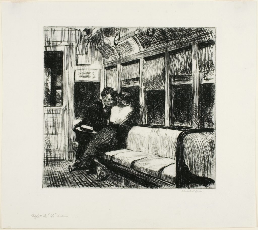 Night on the El Train by  Edward Hopper