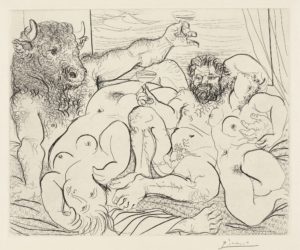 Scène bacchique avec Minotaure de Picasso