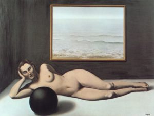 Baigneuse entre la lumière et les ténèbres de René Magritte