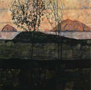 Coucher de soleil par Egon Schiele