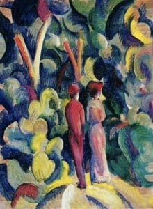 Couple sur un chemin forestier par August Macke