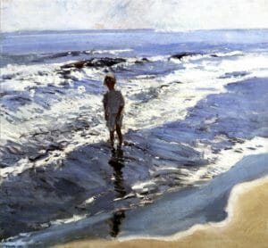 Fille dans la mer d’argent de Joaquin Sorolla