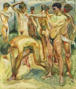Hommes nus dans les bains par Edvard Munch
