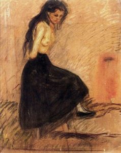 HALF-NUDE IN A BLACK SKIRT d’Edvard Munch