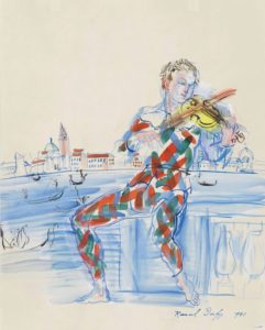 Arlequin à Venise jouant du violon par Raoul Dufy