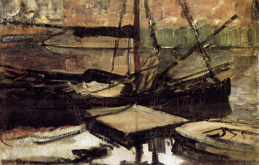 Navires amarrés de Piet Mondrian