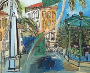 La place d'Hyères, l'obélisque et le kiosque à musique de Raoul Dufy