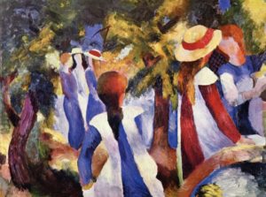 Filles dans la verdure par August Macke