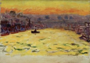 Le port au coucher de soleil de Pierre Bonnard