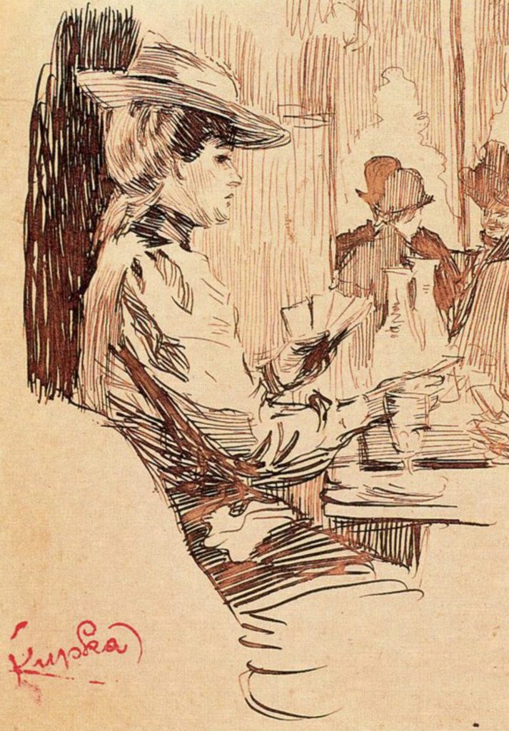 Femme dans une taverne par Frantisek Kupka 