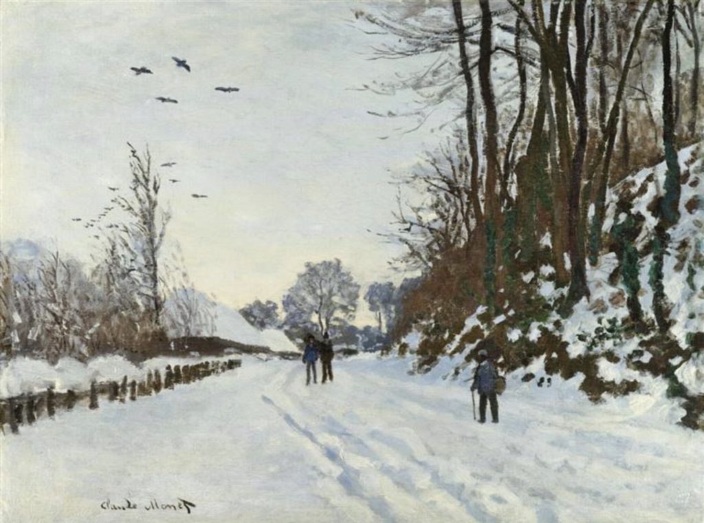 Le chemin de la ferme de Saint-Siméon en hiver de Claude Monet