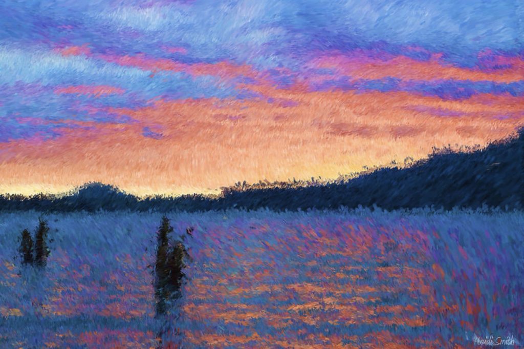 Coucher de soleil au lac Quinault par Heidi Smith