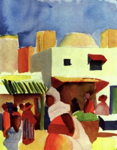 Le marché à Alger par August Macke
