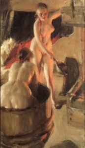 Femmes se baignant dans le sauna par Anders Zorn